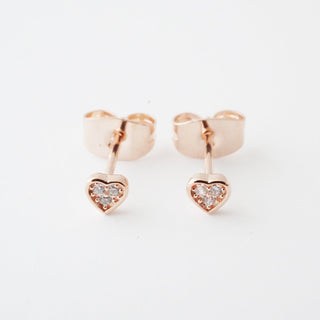 Mini Heart Crystal Stud Earrings