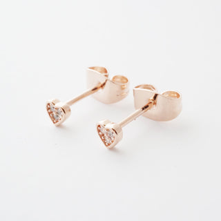 Mini Heart Crystal Stud Earrings