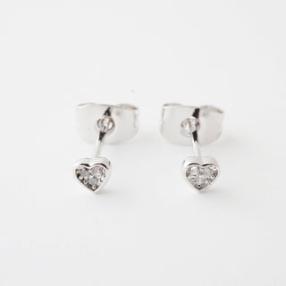 Mini Heart Crystal Stud Earrings