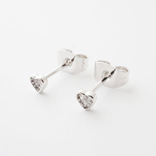 Mini Heart Crystal Stud Earrings