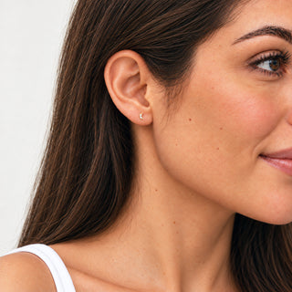 Mini Moon Crystal Stud Earrings