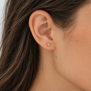 Mini Crystal Triangle Stud Earrings
