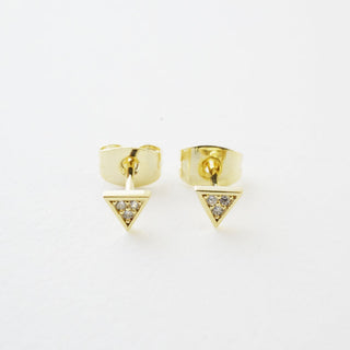 Mini Crystal Triangle Stud Earrings