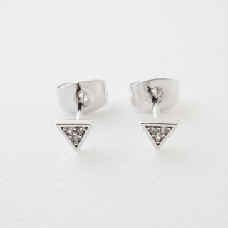 Mini Crystal Triangle Stud Earrings