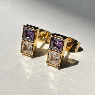 Domino Duo Studs - Honeycat Jewelry