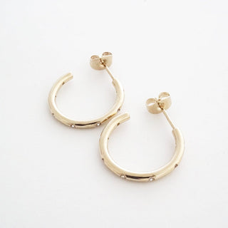 Dotted Crystal Hoops - Honeycat Jewelry