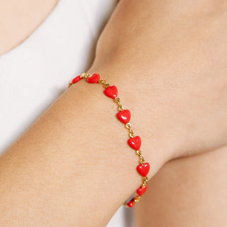 Enamel Heart Bracelet - Honeycat Jewelry