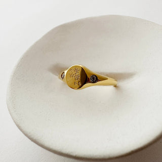 Flora Signet Ring - Honeycat Jewelry