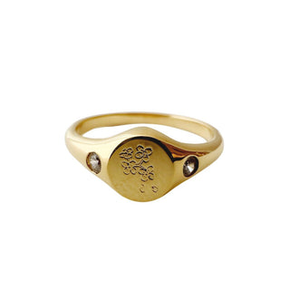 Flora Signet Ring - Honeycat Jewelry