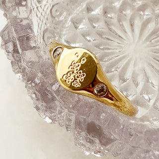 Flora Signet Ring - Honeycat Jewelry