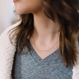 Hammered Classic Bar Necklace - Honeycat Jewelry