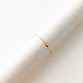 Hammered Skinny Stacking Ring, 14k Gold - Honeycat Jewelry