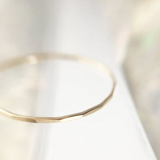 Hammered Skinny Stacking Ring, 14k Gold - Honeycat Jewelry