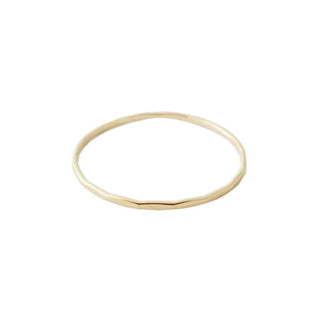 Hammered Skinny Stacking Ring, 14k Gold - Honeycat Jewelry