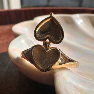 Heart Locket Ring - Honeycat Jewelry