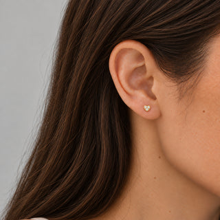 Mini Heart Crystal Stud Earrings