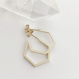 Hexagon Hoops - Honeycat Jewelry