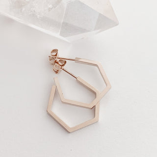 Hexagon Hoops - Honeycat Jewelry