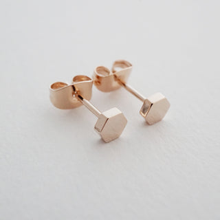 Mini Hexagon Stud Earrings
