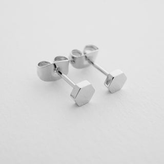 Mini Hexagon Stud Earrings