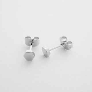 Mini Hexagon Stud Earrings
