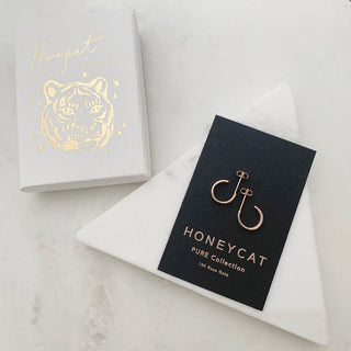 Huggie Hoops, 14k Gold - Honeycat Jewelry