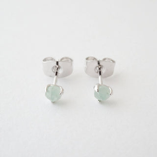 Jade Point Solitaire Studs - Honeycat Jewelry