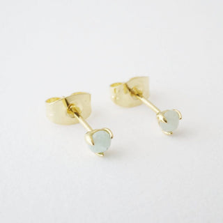 Jade Point Solitaire Studs - Honeycat Jewelry