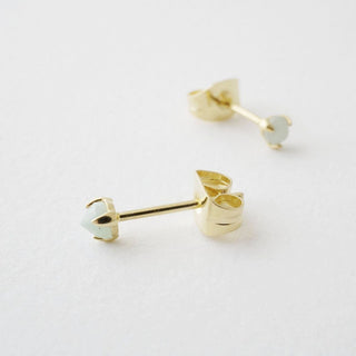 Jade Point Solitaire Studs - Honeycat Jewelry