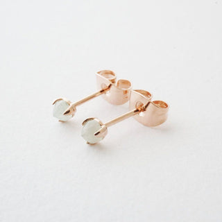 Jade Point Solitaire Studs - Honeycat Jewelry