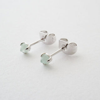 Jade Point Solitaire Studs - Honeycat Jewelry