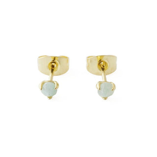 Jade Point Solitaire Studs - Honeycat Jewelry