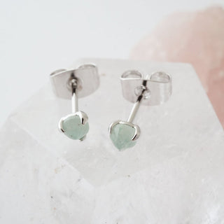 Jade Point Solitaire Studs - Honeycat Jewelry