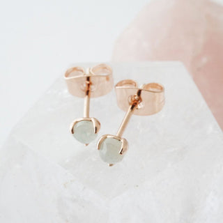 Jade Point Solitaire Studs - Honeycat Jewelry