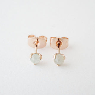 Jade Point Solitaire Studs - Honeycat Jewelry