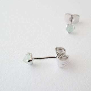 Jade Point Solitaire Studs - Honeycat Jewelry