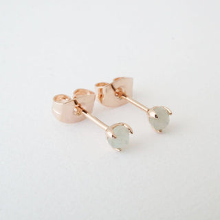 Jade Point Solitaire Studs - Honeycat Jewelry