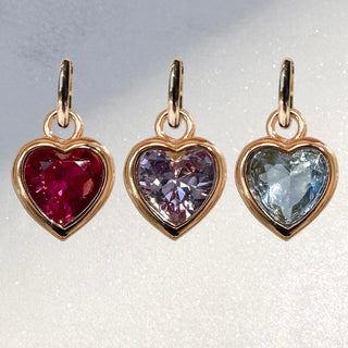 Birthstone Heart Charm (January - March)