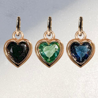 Birthstone Heart Charm (July - September)
