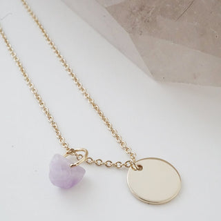 Karma Crystal + Disc Necklace - Honeycat Delicate Jewelry
