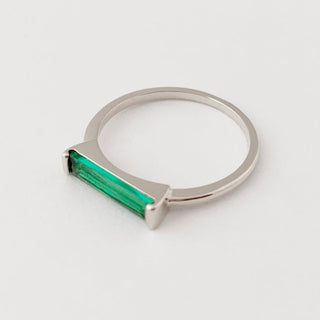 Lorena Baguette Ring (Spring Green) - Honeycat Jewelry