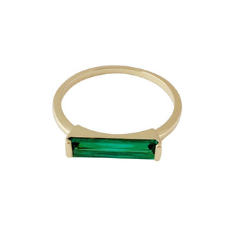 Lorena Baguette Ring (Spring Green) - Honeycat Jewelry