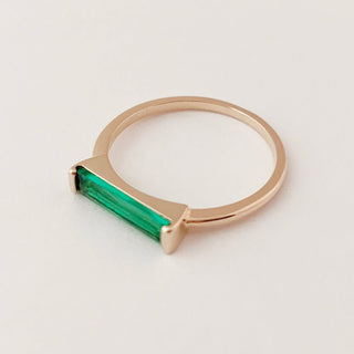 Lorena Baguette Ring (Spring Green) - Honeycat Jewelry