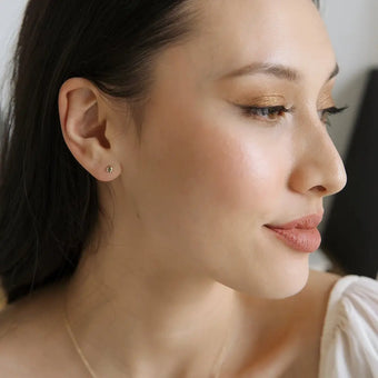 HONEYCAT Tiny Circle Stud Earrings - Minimalist Gold, Rose Gold Or Silver Jewelry