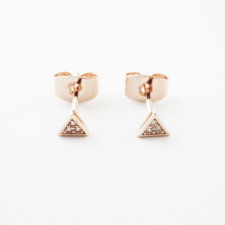 Mini Crystal Triangle Stud Earrings - Honeycat Jewelry