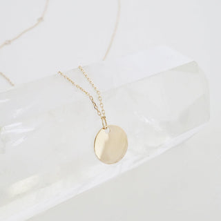 Mini Hanging Sun Disc Necklace, 14k Gold - Honeycat Jewelry