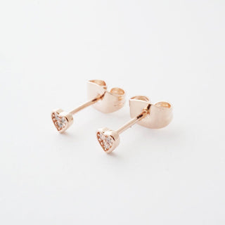 Mini Heart Crystal Stud Earrings - Honeycat Jewelry