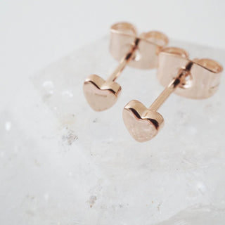 Mini Heart Stud Earrings - Honeycat Jewelry