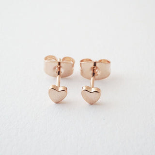 Mini Heart Stud Earrings - Honeycat Jewelry