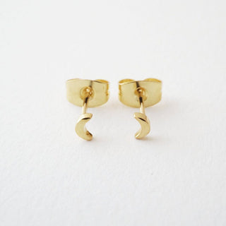 Mini Moon Stud Earrings - Honeycat Jewelry